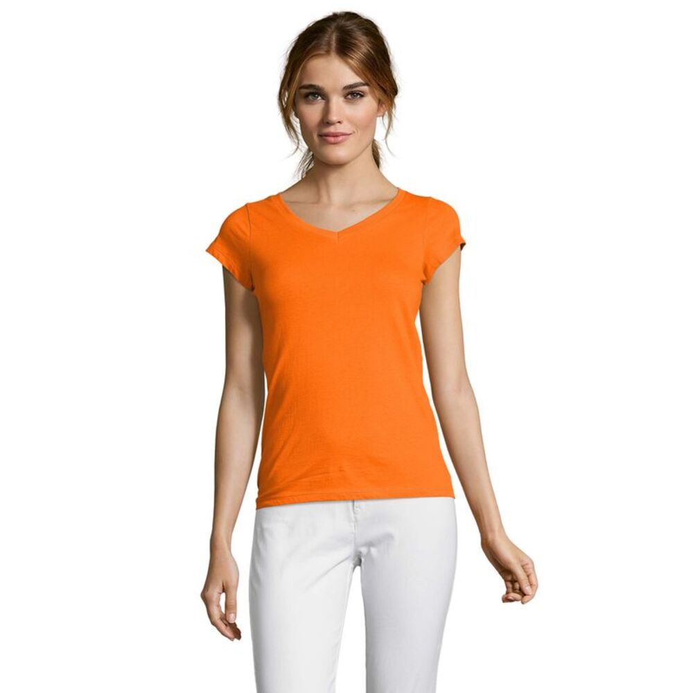 SOLS Womens/Ladies Moon V Neck / Orange